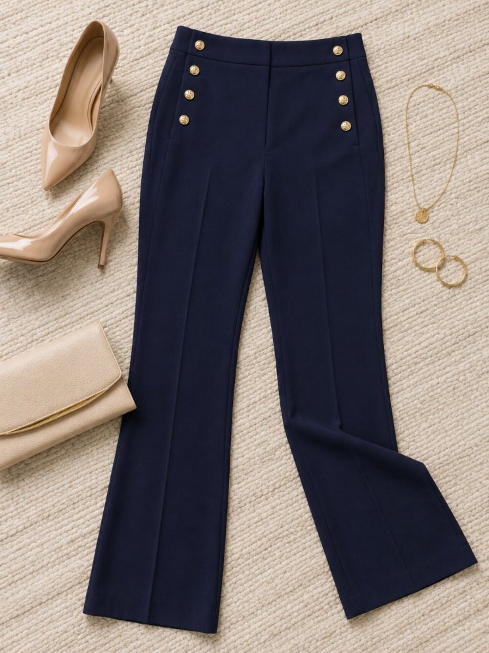 Jones New York Women’s High-Rise Bootcut Sailor Pants Navy Size 6 NWT - Picture 4 of 7